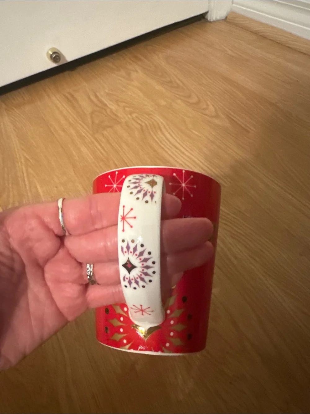 Red 'Peace' Holiday Ceramic Mug